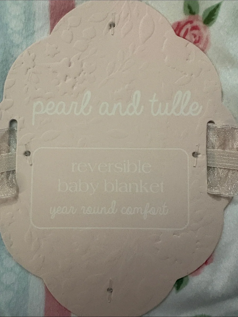 Cozy Floral Stripe Baby Throw Blanket - Pink & White